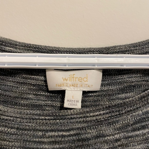 Aritzia Wilfred Gray Blanchard 3/4 sleeve Texture Sweater Large - Picture 2 of 3